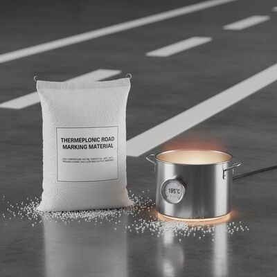 kopen Thermoplastische wegmarkeringsverf met hoge temperatuurverwarming 180°C-200°C, 20% glaskralen voor reflectiviteit en sterke hechting op asfalt en beton online vervaardiging