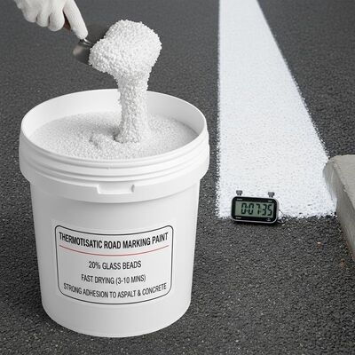 kopen Thermoplastische wegmarkeringsverf met 20% glaskralen voor snel drogen (3-10 minuten) en sterke hechting aan asfalt en beton online vervaardiging