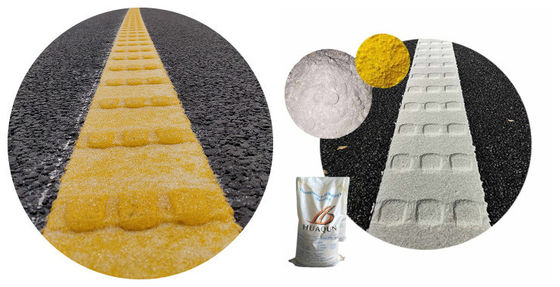 Snelle drooging Sterk slijtvastheid Sterk hechting Hoogwaardige aanpasbare witte gele convexe thermoplastische wegmarkerende verf