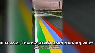 Blauwe thermoplastische wegmarkeringsverftoepassing | Duurzame en goed zichtbare wegmarkering